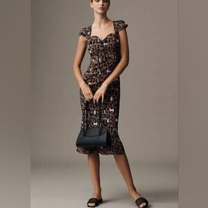 Anthropologie The Cecily Fit & Flare Sweetheart Midi Dress by Maeve Brown